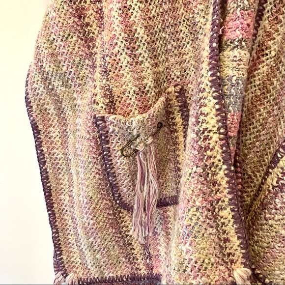 NWT! Women’s Poncho Tassels Pockets Multi-Color - Picture 8 of 9